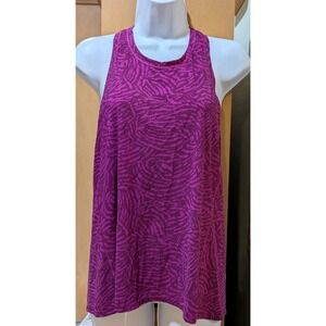 Athleta Ultimate Train Tank In Burgundy Pink With Zebra Pattern Racer Back Small